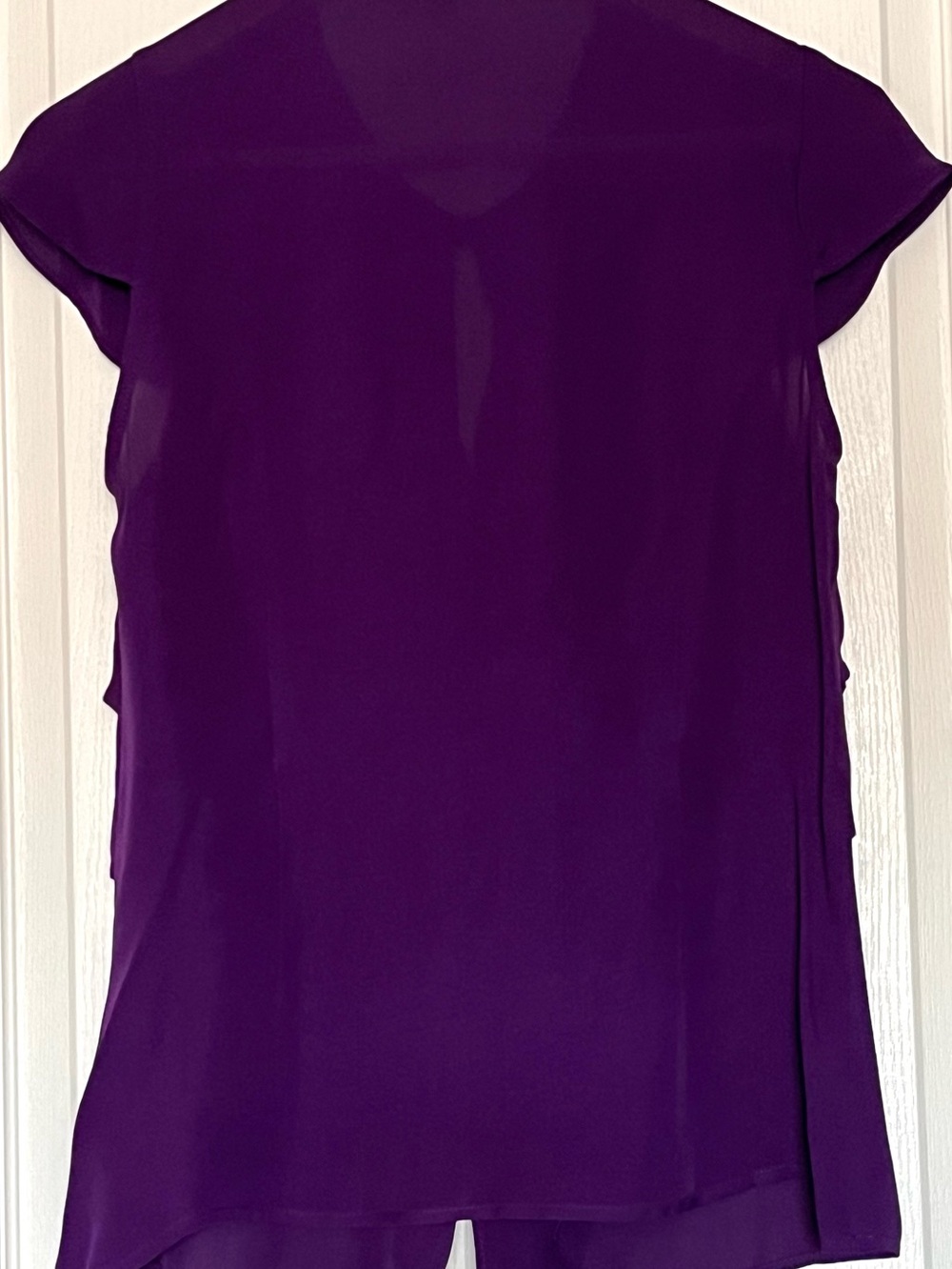 Judith & Charles Purple 100% Silk Ruffle Tiered Sleeveless Blouse Size 6 - Picture 13 of 13